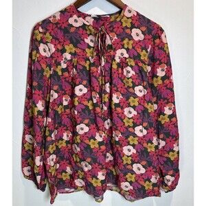 Michelle McDowell Floral Bohemian Blouse Top Women's Size XL